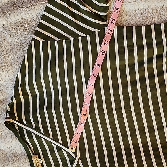 PIKO - SM Olive Green & White Striped Tunic Top/Dress - Picture 10 of 13